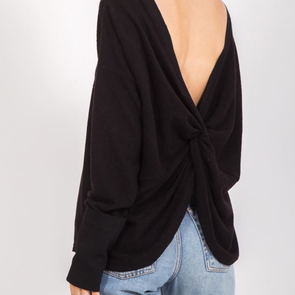 2 LEFT! Black twist back top - Picture 3 of 6